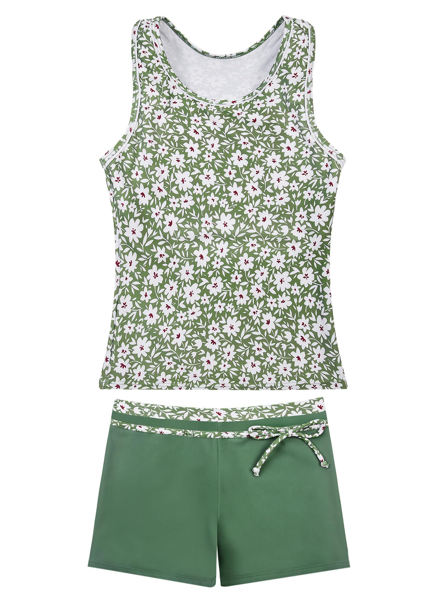 JerrisApparel Little Girls' Summer Two Piece Boyshort Tankini Kids Swimsuit