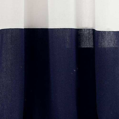 Miniatura 5 de Lush Decor Panel de cortina de ventana de lino sintético con ojales (panel individual), 84 pulgadas de largo x 40 pulgadas de ancho, azul marino y