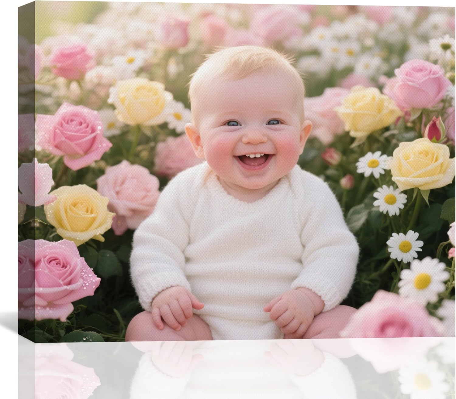 Ship Next Day-Custom Canvas Prints with Your Photos for Living Room Bedroom, Customized Canvas Pictures Wall Art with Framed, Personalized Photo Gifts Ideal for Wedding Baby Pets Family - 12"x16"