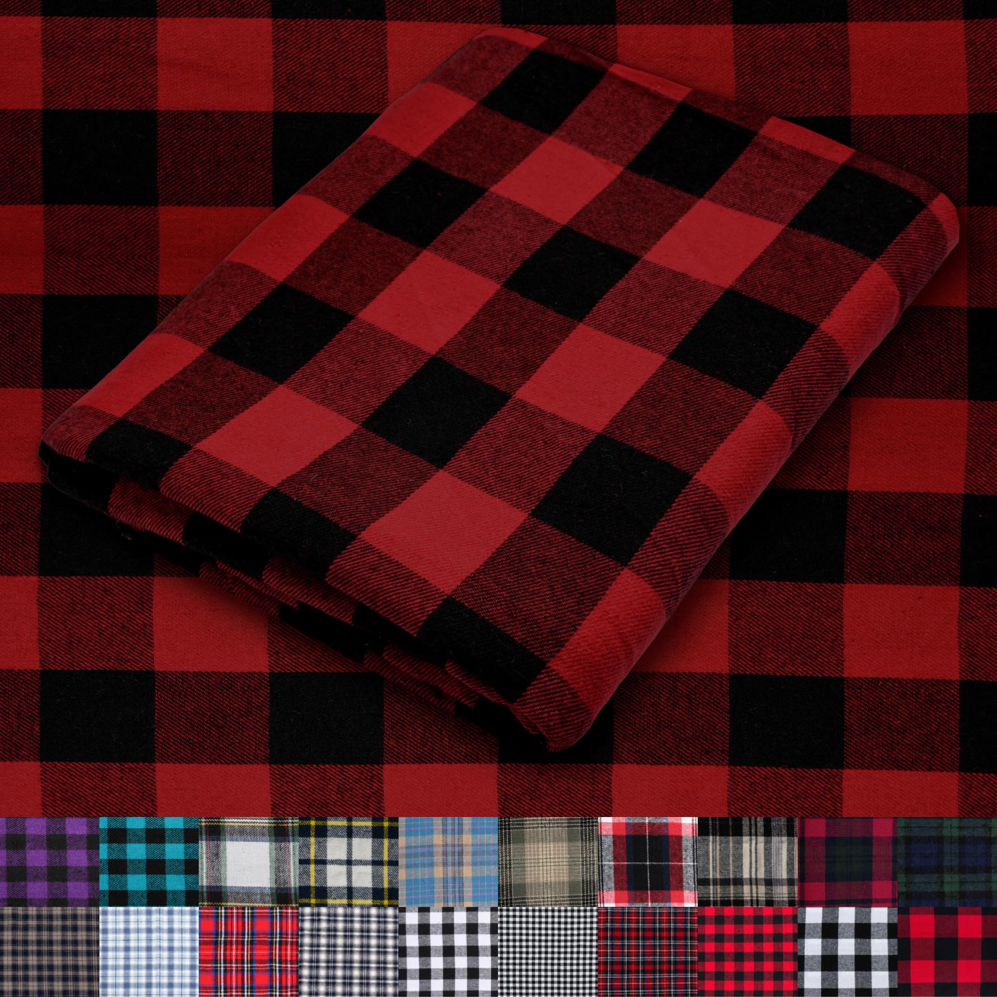 Pico Textiles 1 Yard Blue and Green Blackwatch Tartan Plaid Flannel Fabric - 60" Wide - 100% Cotton - Sold by The Yard - for Shirts, Scarves, Pajamas & Receiving Blankets — view 60