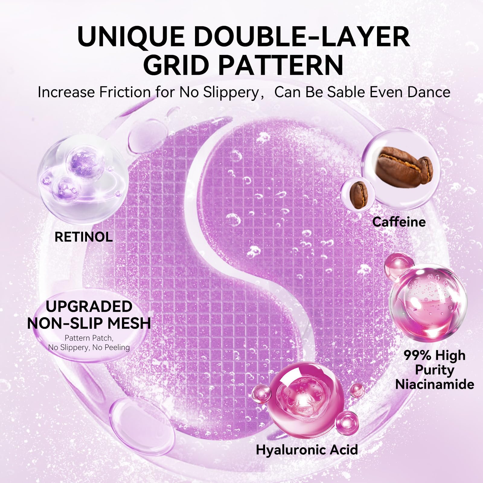 BREYLEE Aloe Vera Eye Masks– 60 Pcs - Puffy Eyes and Dark Circles Treatments – Look Younger and Reduce Wrinkles and Fine Lines Undereye, Improve and Firm eye Skin - Pure Natural Material Extraction: Retinol purple