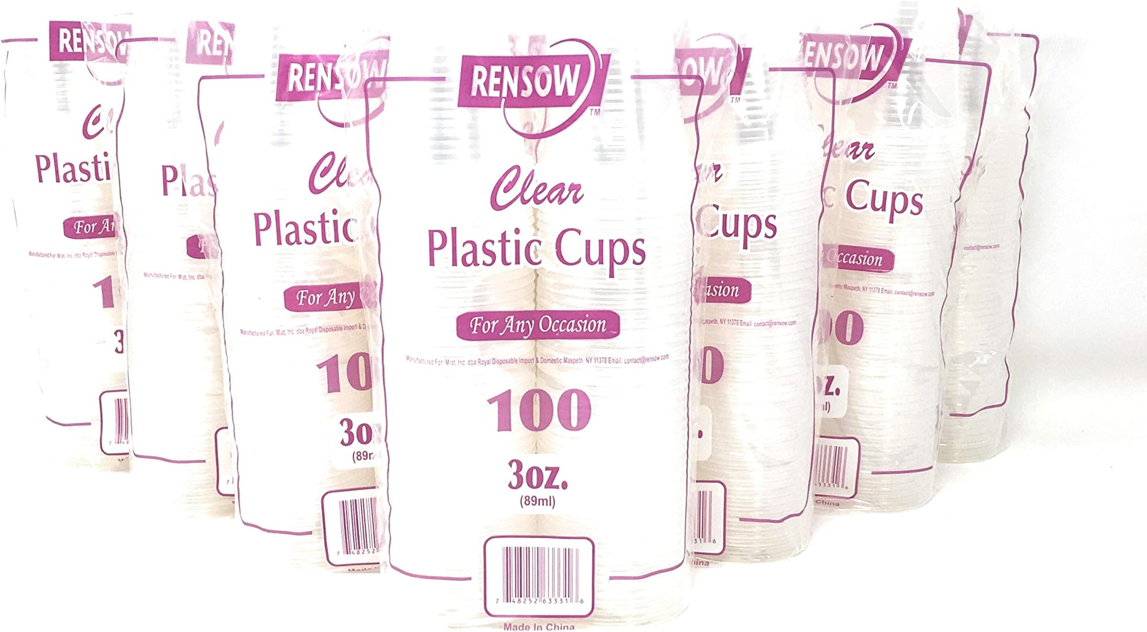 Rensow 3 Ounce Disposable Plastic Cups 1000 Count Pack