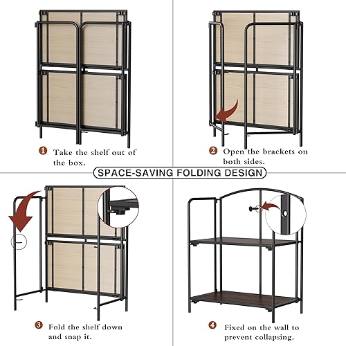 Miniatura 147 de Crofy - Estantería plegable sin montaje para sala de estar, estante plegable blanco de 5 niveles para oficina en casa, organizador de almacenamiento