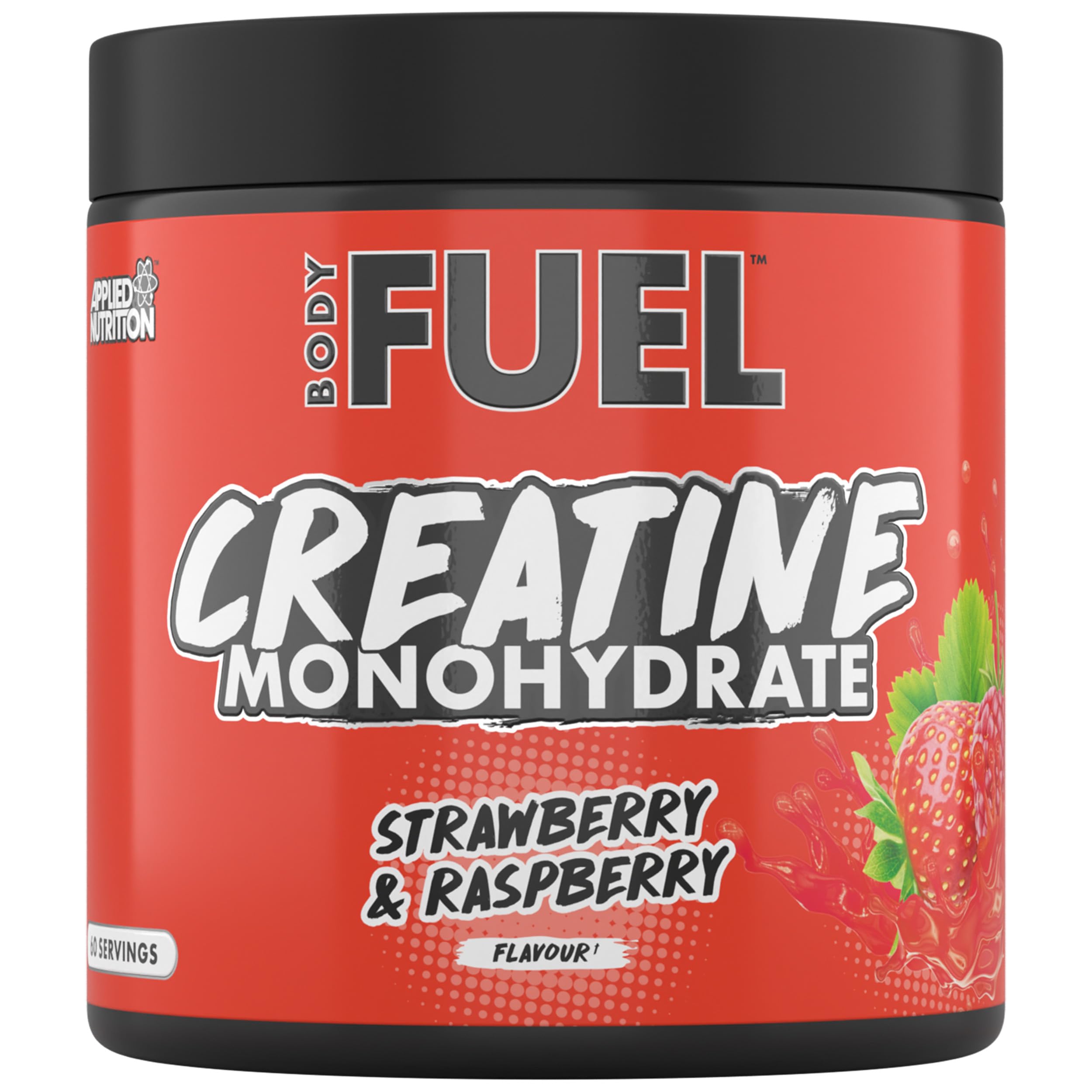 Applied Nutrition BodyFuel Creatine Monohydrate Powder, Increases High-Intensity Physical Performance, Strawberry & Raspberry (300g - 60 Servings)