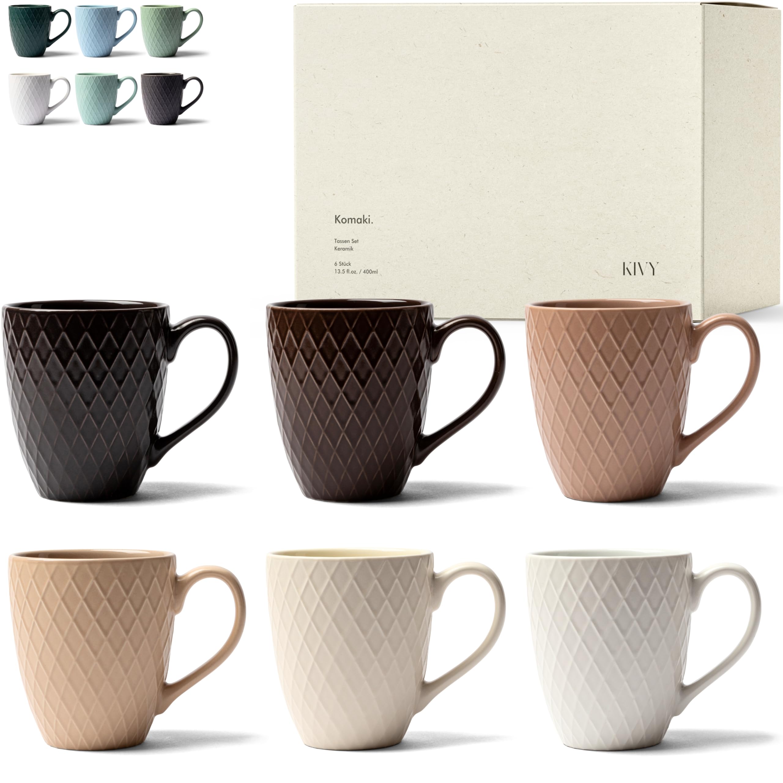 Grandes tasses à café design KIVY céramique moderne blanche