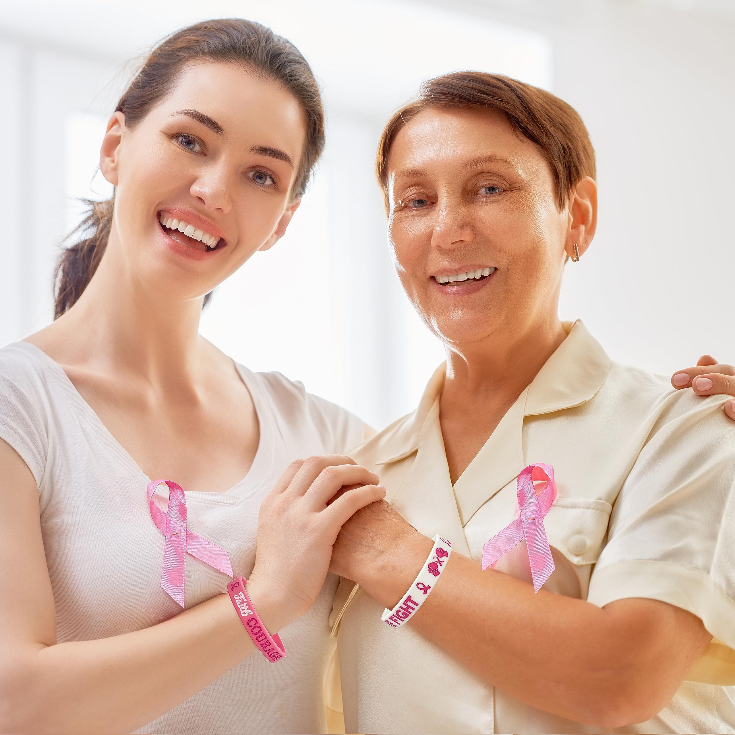 乳がん啓発ブレスレット レディース ハンドメイド ピンクリボン レザーブレスレット ガールズ ファイター 乳がんジュエリー ラインストーン 　並行輸入品