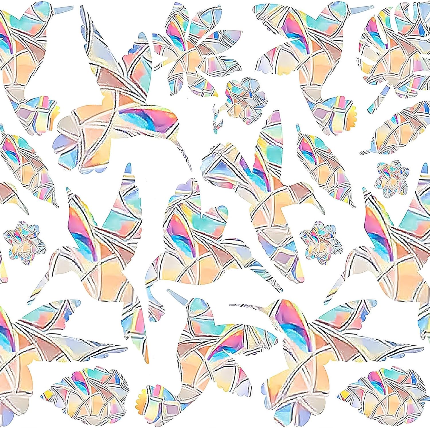 30PCS Birds Rainbow Window Decals to Prevent Bird Strikes