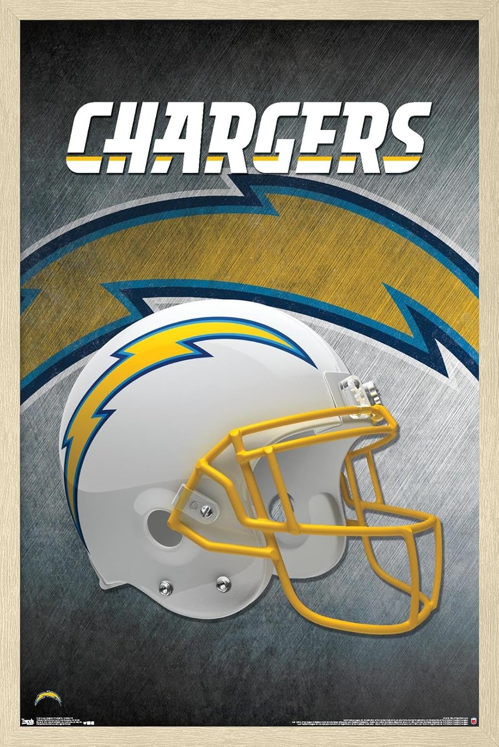 Trends International NFL Los Angeles Chargers - Helmet 19 Wall Poster, 22.375" x 34", White Framed Version