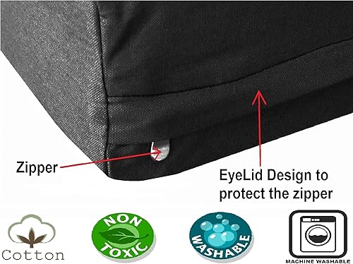 Miniatura 2 de dogbed4less Cama extra grande de espuma viscoelástica de gel para mascotas grandes, forro impermeable y cubierta de lona negra duradera, XL 40 x 35