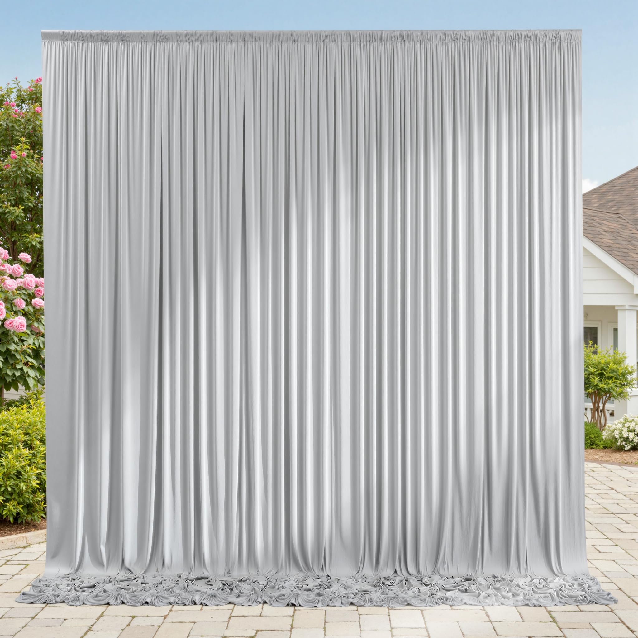 10ft x 10ft Wrinkle Free Black Backdrop Curtains for Parties, 2 Panels 5ftx10ft Polyester Photo Backdrop Drapes for Wedding Birthday Graduation Photography Background — view 49