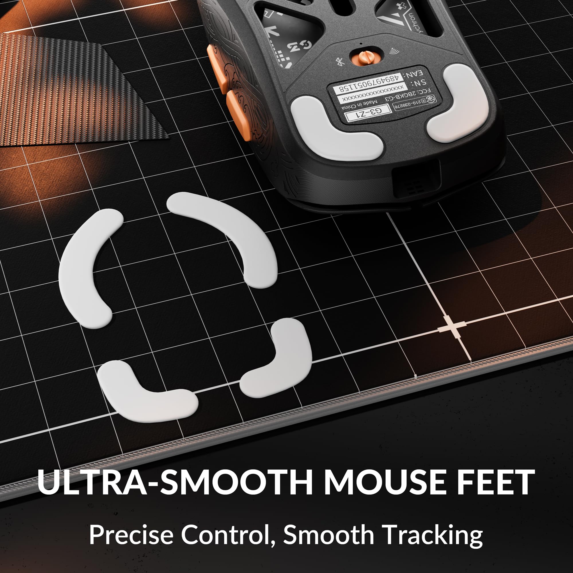 Keychron G3 8K Carbonfaser-Gaming-Maus, kabellos 8000 Hz, 30000 DPI, PAW 3950 Sensor, Ultraleicht 44g, 2,4 GHz/Bluetooth 5.3, 160 Stunden Akkulaufzeit, 5 programmierbare Tasten, für E-Sport und FPS