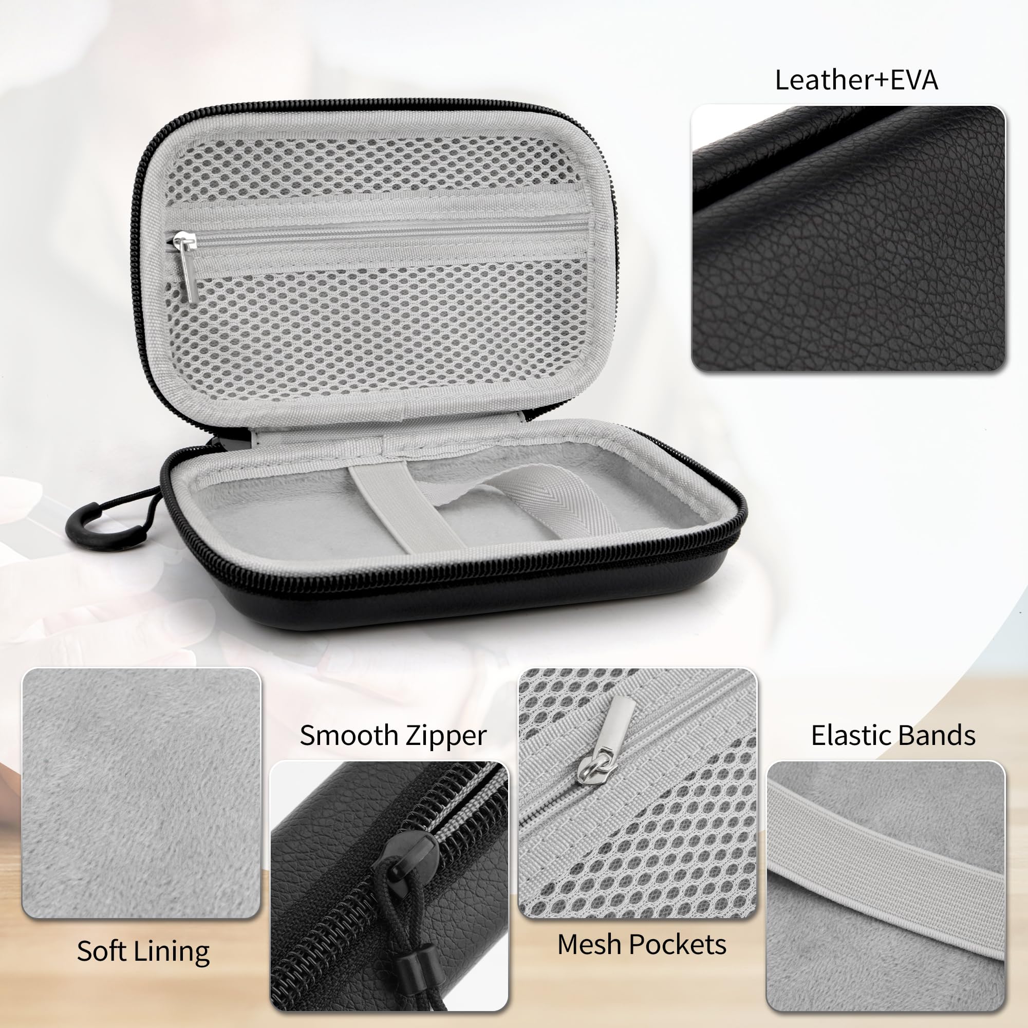 Torba dla Diabetyków, Glucose Meter Bag na Glukometr, Paski Testowe i Nakłuwacze, Futerał na Glukometr z Wodoodporny, Organizer do Codziennego Użytku i Podróży (Czarny)