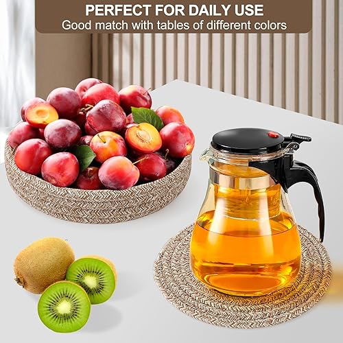 Miniatura 3 de Platos calientes de 7 pulgadas con salvamanteles, olla caliente y sartén con salvamanteles, protección de mesa con almohadillas de algodón, juego de