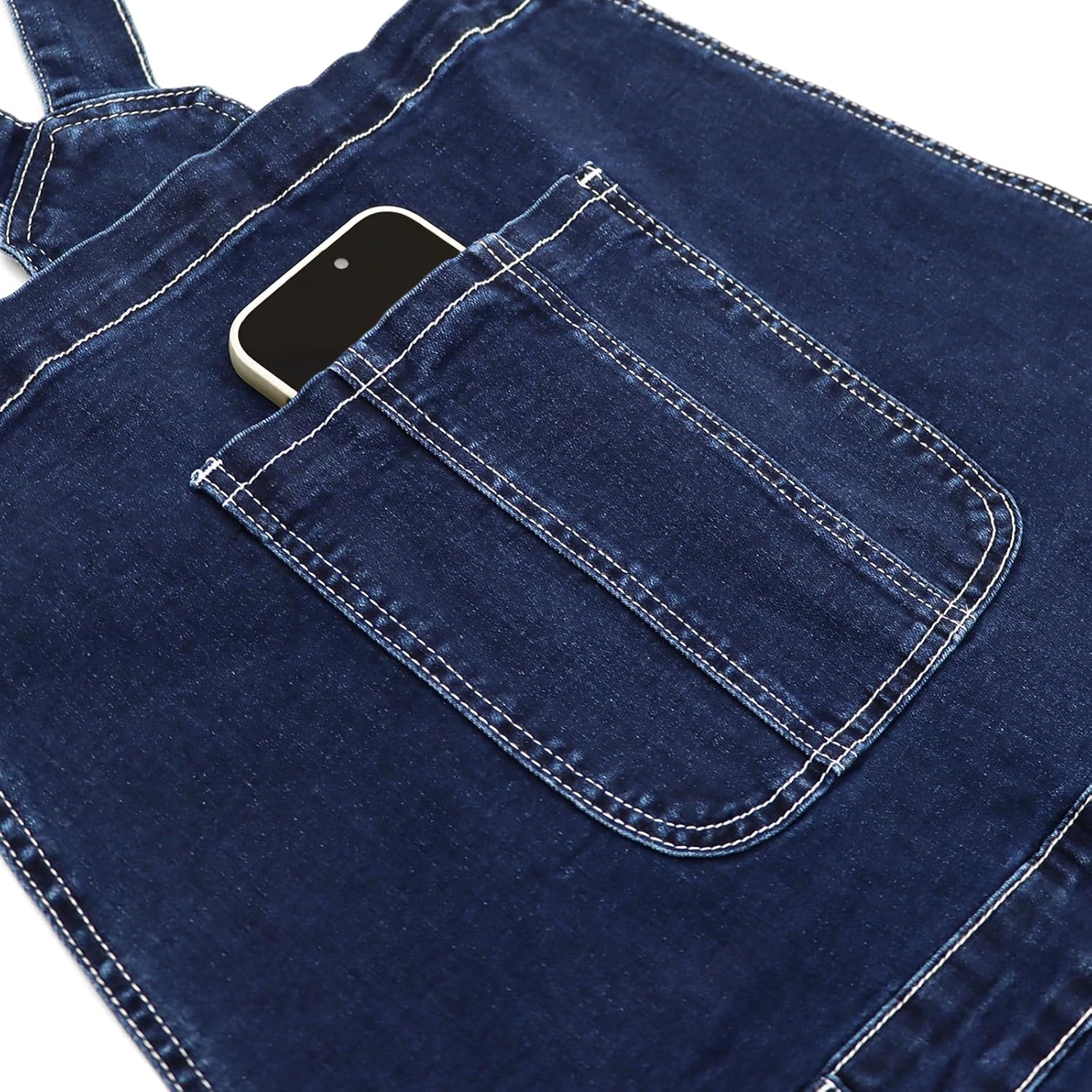 LONGBIDA Men's Denim Bib Overalls Relaxed Fit Fashion Jean Jumpsuit - Image 6