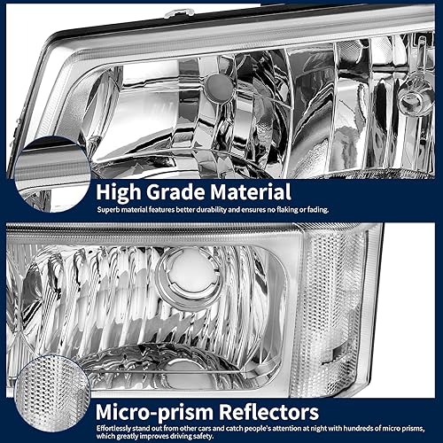 Miniatura 8 de AUTOSAVER88 - Juego de faros delanteros compatible con 2003 2004 2005 2006 Chevy Silverado Avalanche 1500 1500HD 2500 2500HD 35002007 Classic