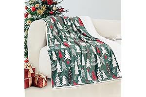Elegant Comfort Holiday Sherpa Throw Blanket