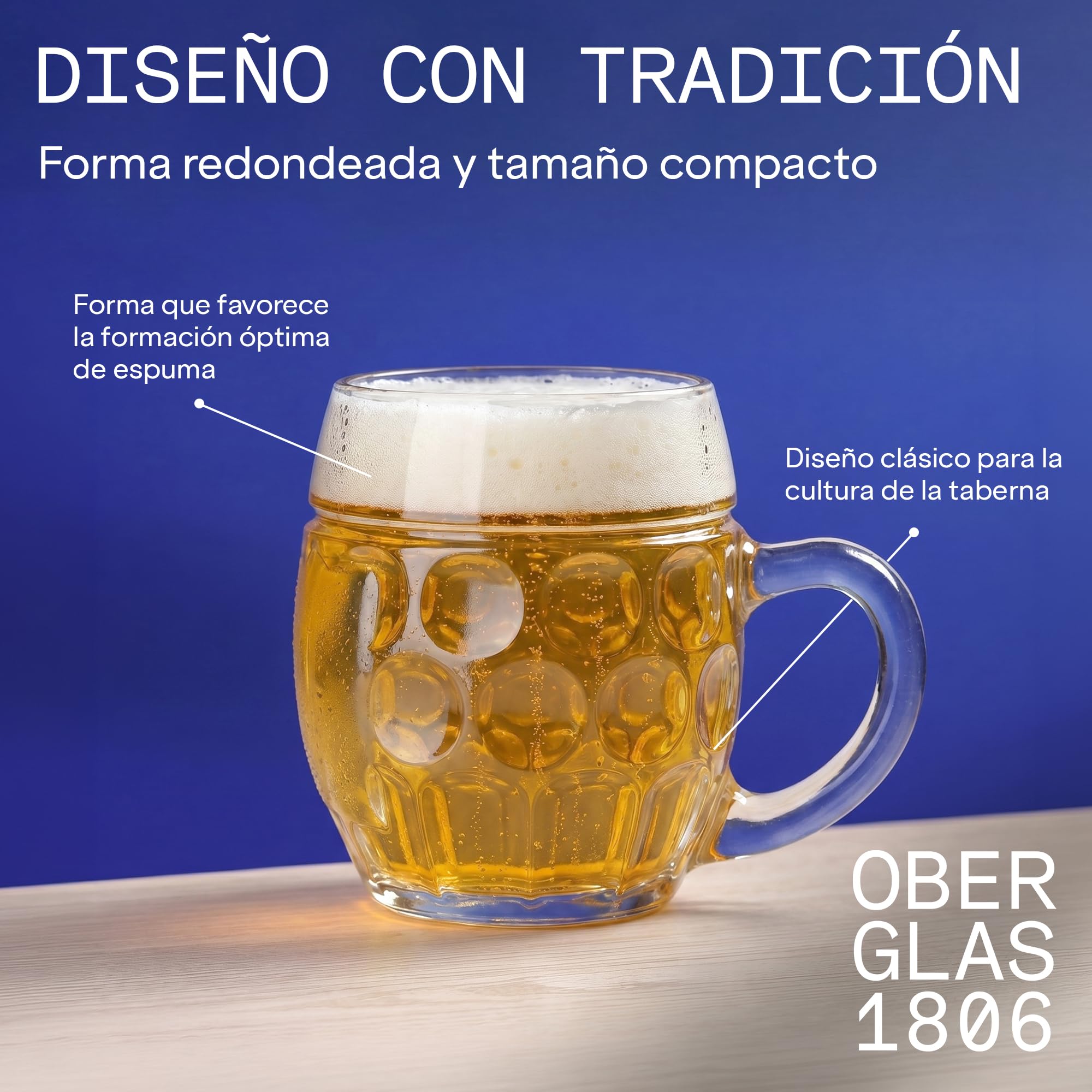 Juego de 6 jarras de cerveza (0,50 L, con escudo)