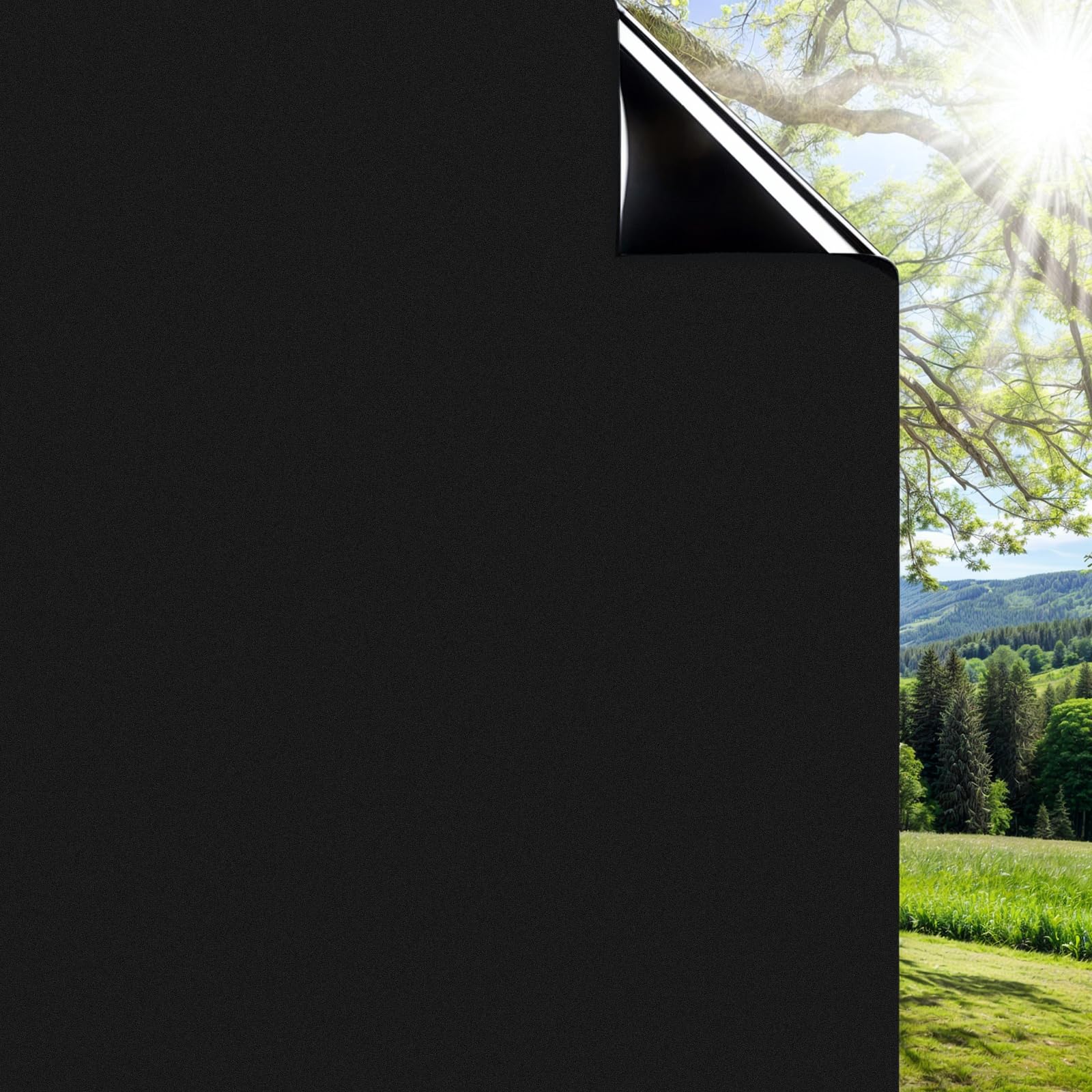 DIFIT Film Fenetre Anti Regard, Film Occultant Fenêtre Noir Opaque Effet Dépoli 90 x 300 cm, pour Chambre, Salle de Bain, Cuisine et Maison, Anti UV et 100% Occultant, Electrostatique Réutilisable