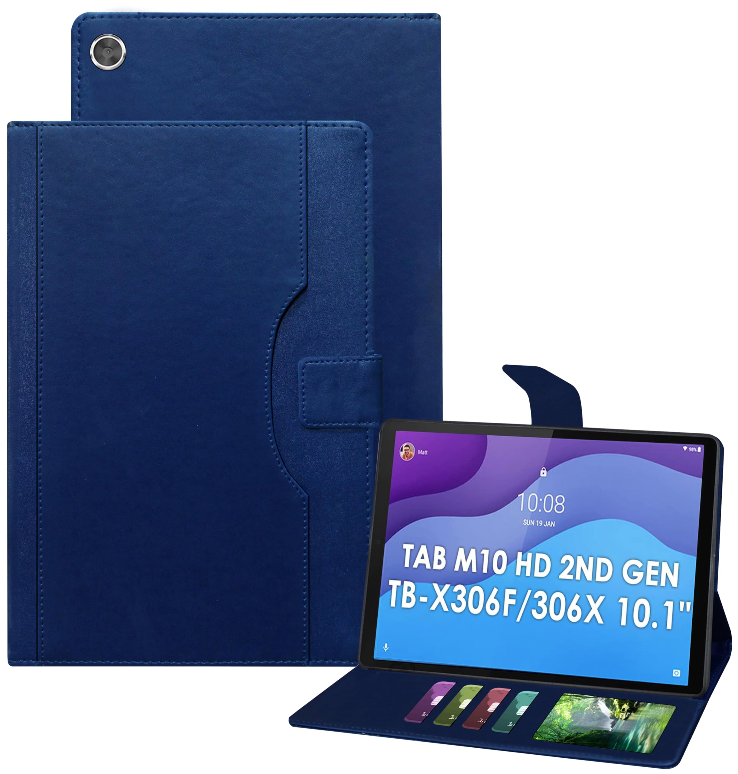 TGK Wallet Leather Flip Case Cover for Lenovo Tab M10 HD 2nd Gen TB-X306X / Smart Tab M10 HD 2nd Gen TB-X306F (Dark Blue) (B09PNLP27D) Amazon Price History, Amazon Price Tracker