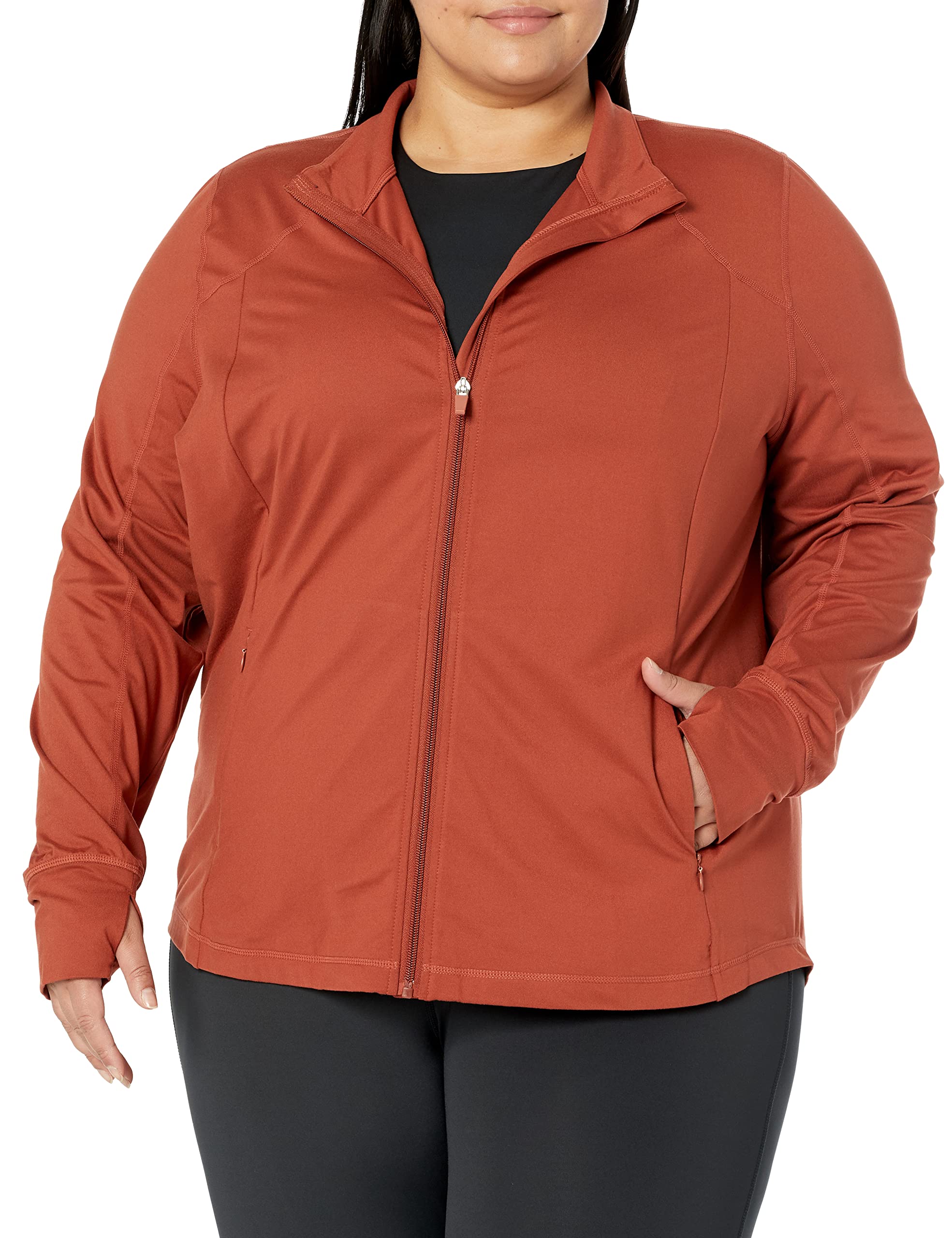 Amazon Essentials Giacca con Zip a Tutta Lunghezza Elasticizzata Tecnica Spazzolata - Colori Fuori Produzione Donna