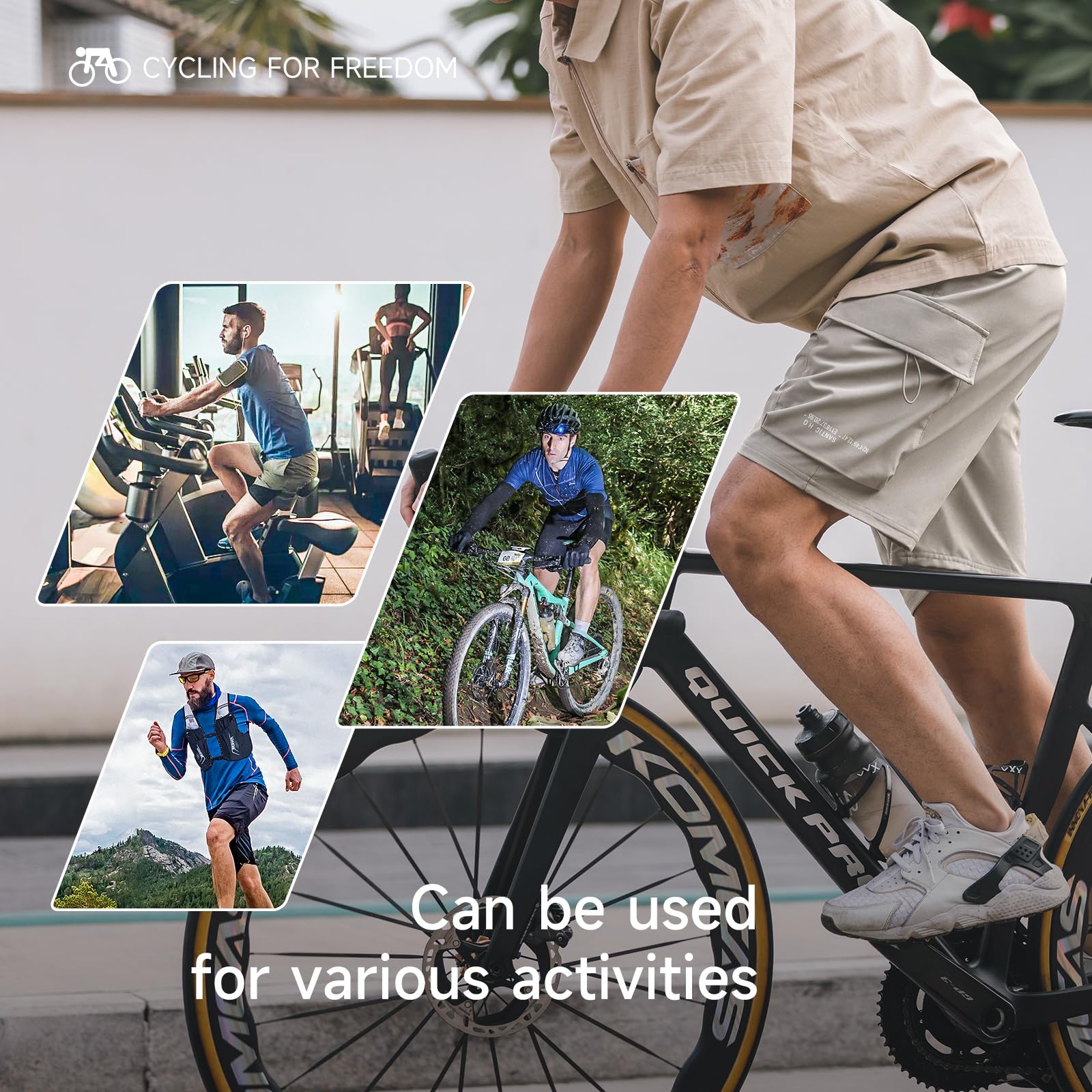 Santic Pantaloncini da mountain bike da uomo imbottiti 3D ad asciugatura rapida leggeri pantaloncini da ciclismo da ciclismo