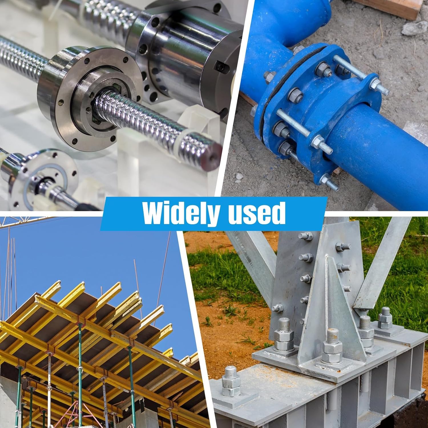 8 Stück M6 x 100 mm Gewindestab Gewindestange Edelstahl mit 16 pcs Sechskantmutter für Möbelbau Maschinen Möbelherstellung