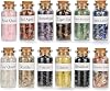 SIMDAO 12Pcs Crystals Gemstone Bottles Set, Healing Crystal Tumbled Stones Collection Kit Natural Quartz Gravel Wishing Bottle, Reiki, Healing, Meditation, DIY Decorations