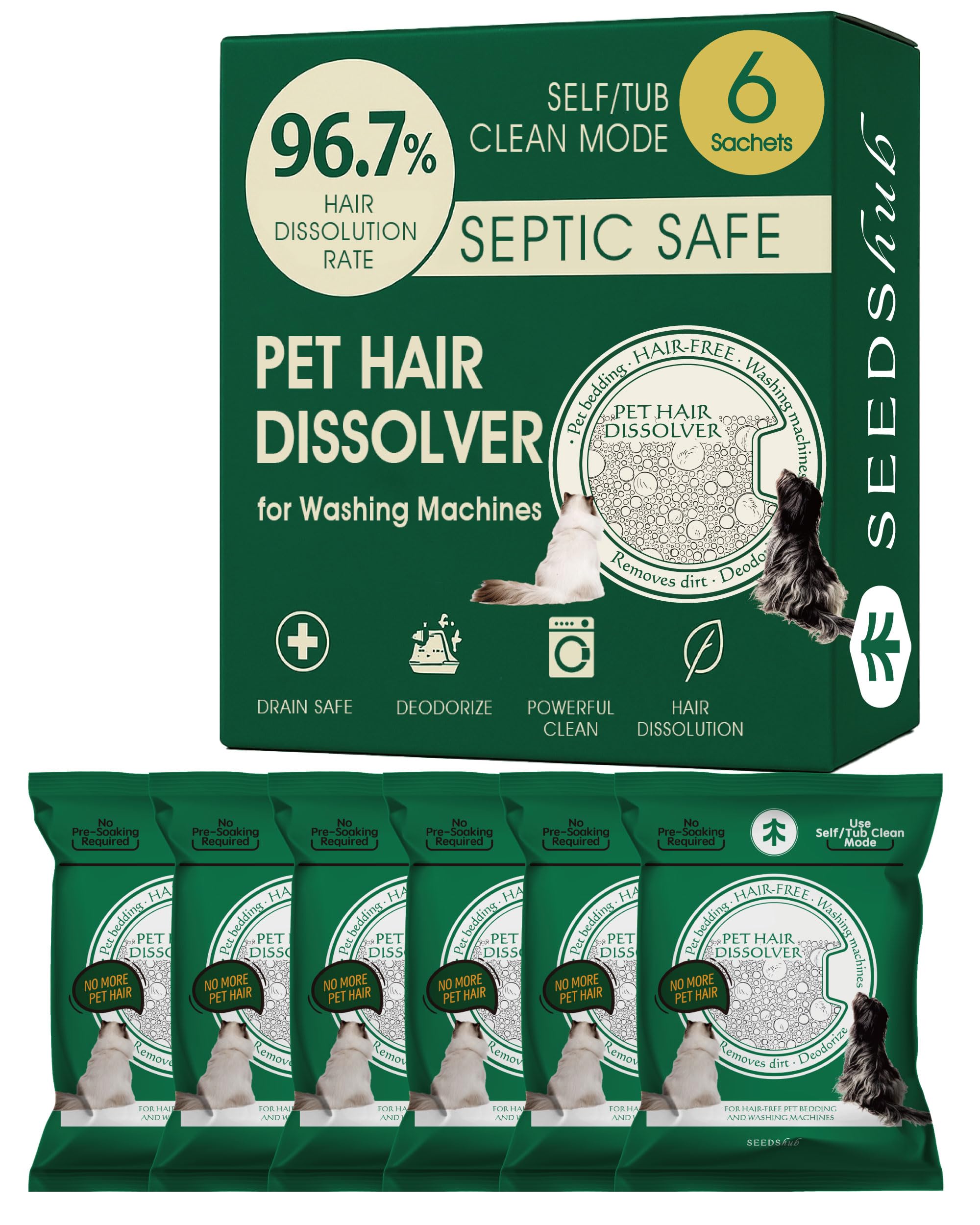 Pet Hair Dissolver for Washing Machine - Dog Cat Hair Remover 96 7 Hair Dissolution Stain Hair Remover