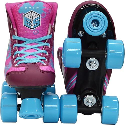 Miniatura 3 de Nuevo! Epic Cotton Candy Quad Patines con 2 cordones Pr. (rosa y azul)