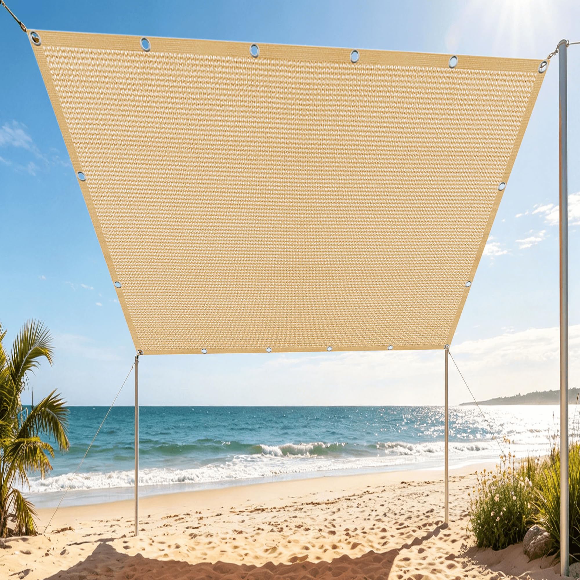 Filet d'ombrage anti-UV jaune sable pour couverture végétale et serre de jardin