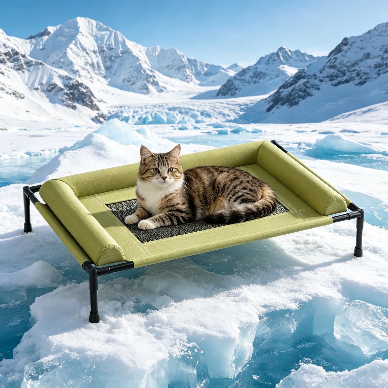 Amaca Sospeso Gatti Cuccia Traspirante Animali Domestici | Rialzato per Cani Patio, campeggio, casa, notte estiva, all'aperto, al chiuso