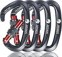 JRSGS UIAA Certified 25KN Locking Carabiner - Heavy Duty 7075 Aluminum Climbing Clip for Rescue, Hunting, Rappelling