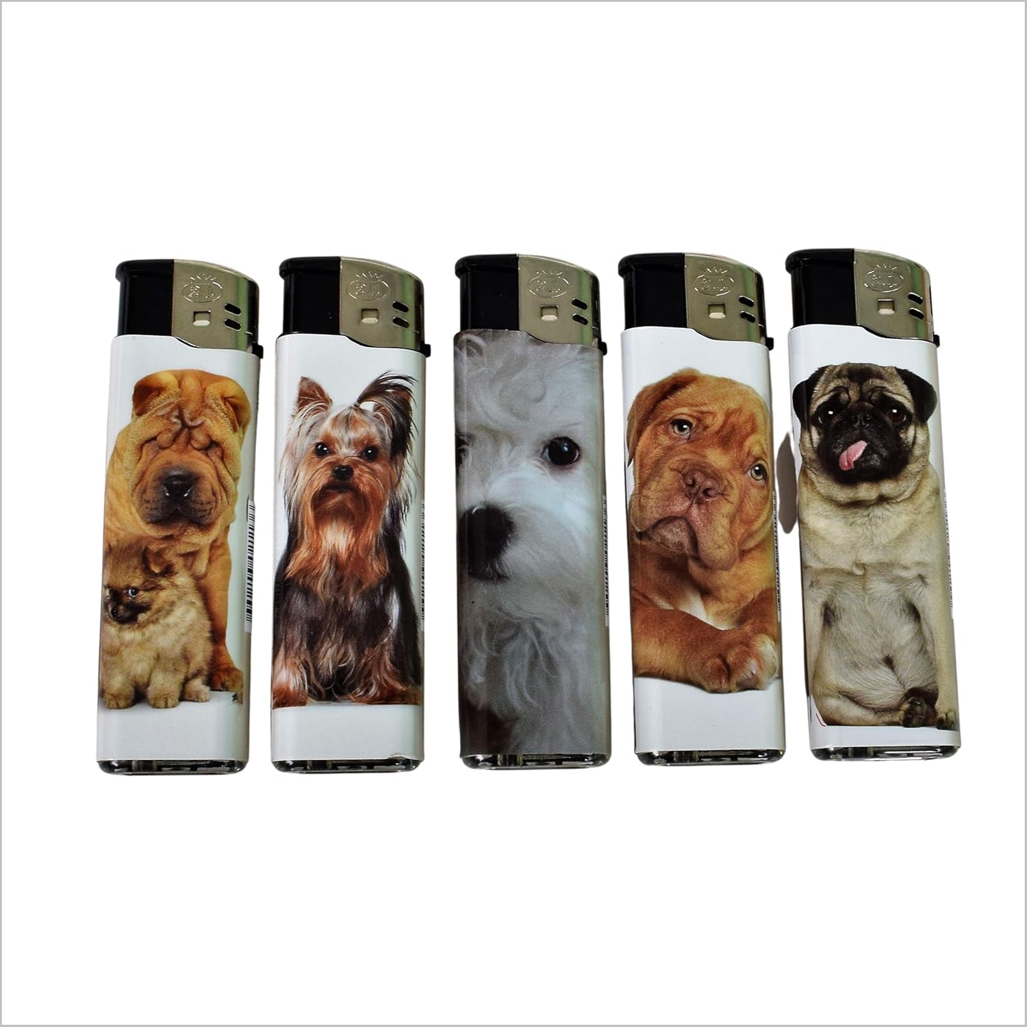 Lighter, Set Of 5 Refillable Electric, Electronic Lighters Original Dog