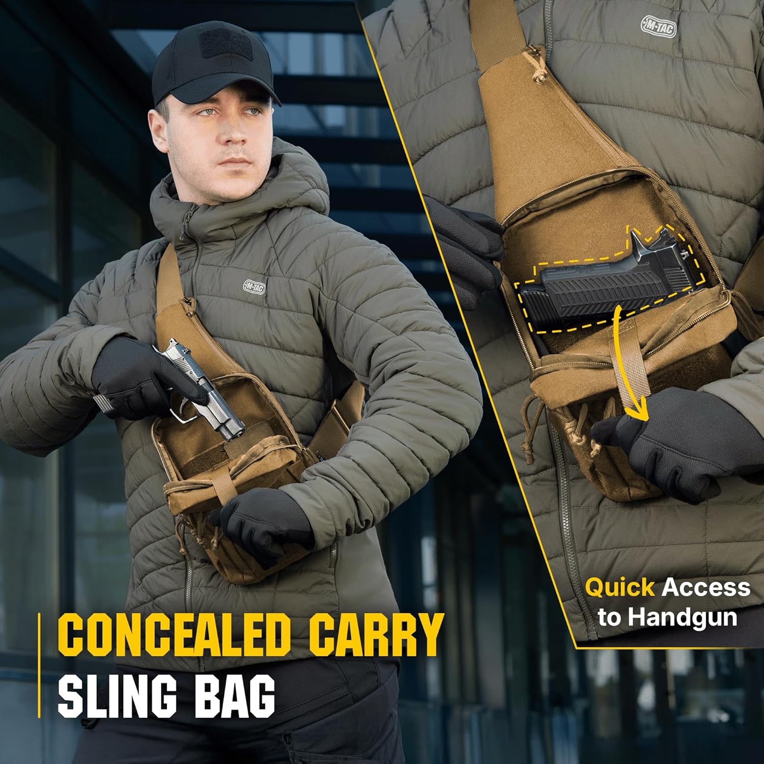 M-Tac CCW Sling Bag for Men & Women - EDC Shoulder Bag Tactical - Crossbody Concealed Carry Bag - Mens Chest Pack - Image 5