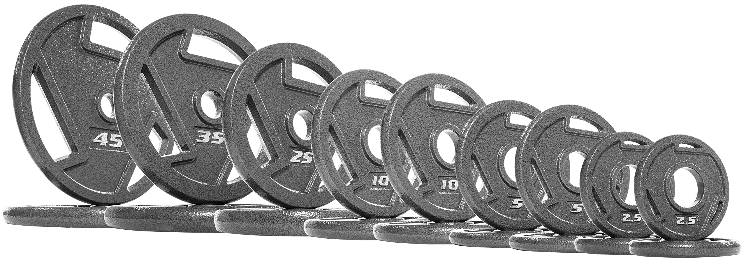 BalanceFrom Cast Iron Olympic 2-Inch Plate Weight Plate for Strength Training and Weightlifting, Multiple Options, Multiple Packages
