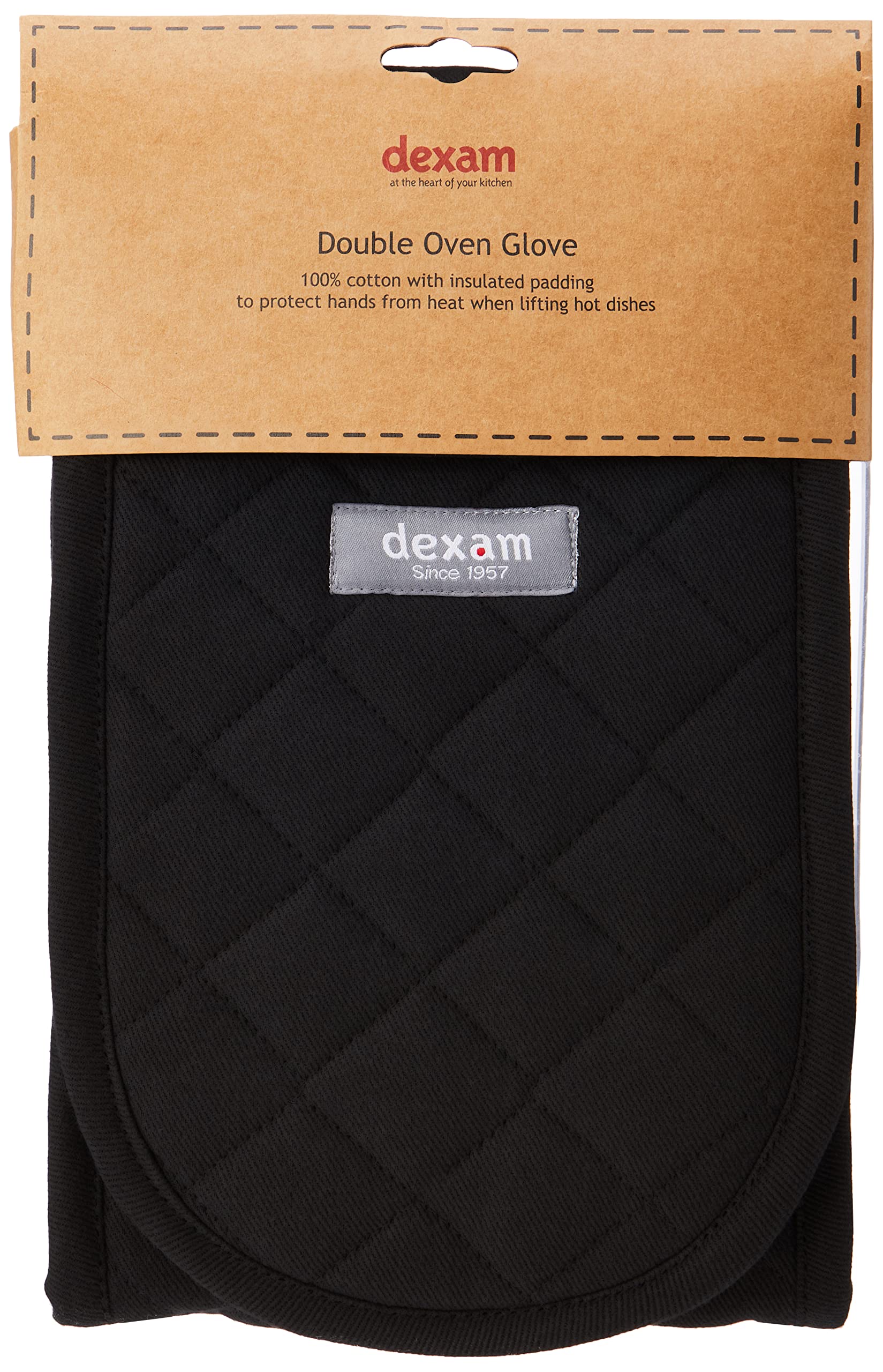Dexam 16150351 Love Colour Double Oven Glove-True Black, 78x 18