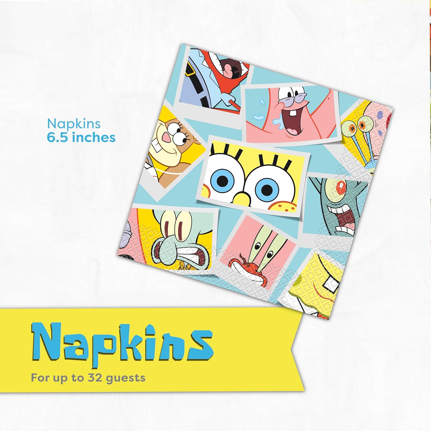 Spongebob Plates and Napkins for 32 | Spongebob Birthday Decorations | Spongebob Party Decorations | Officially Licensed - Image 4
