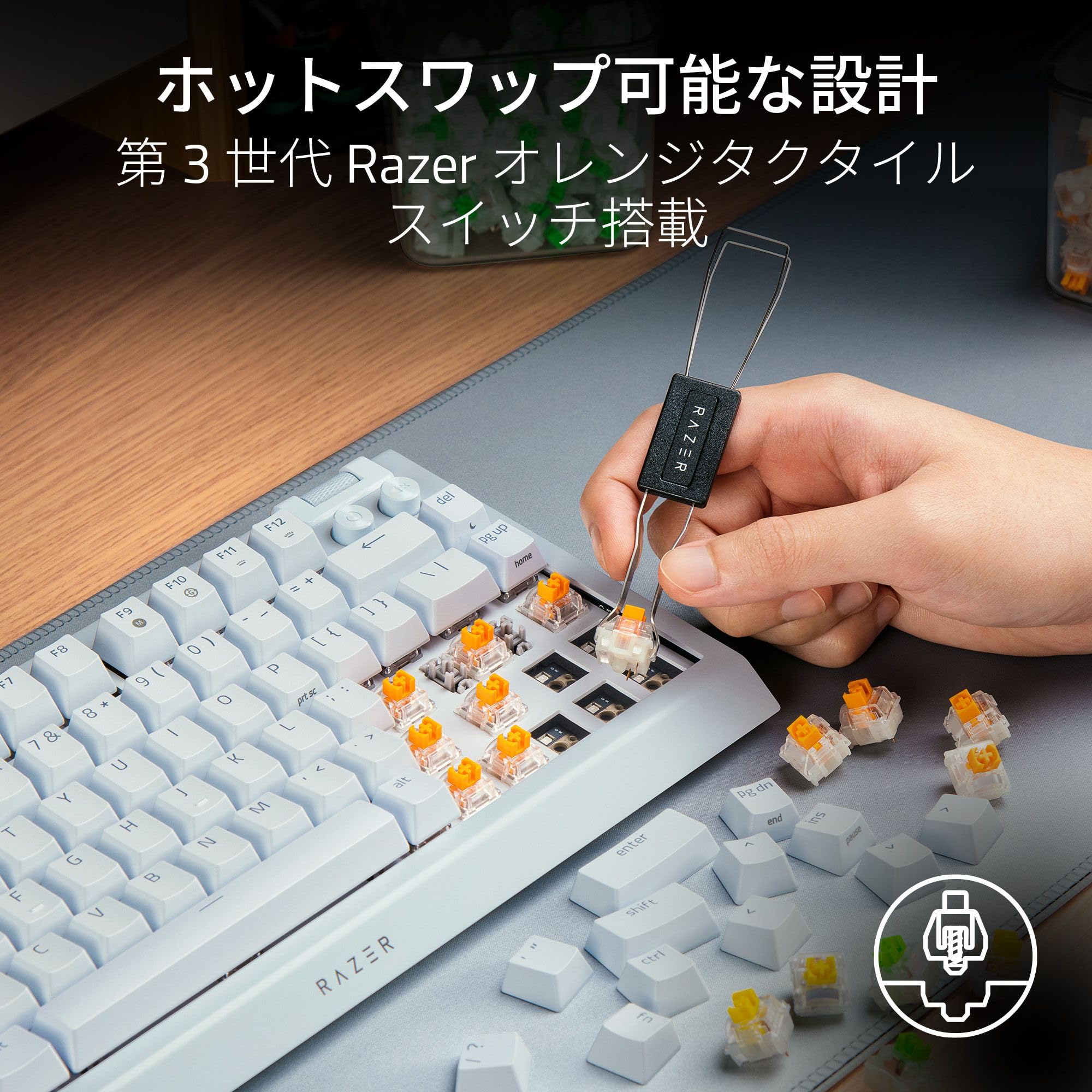 ぽんたページ❣️ ワールドレップサービス Amazon.co.jp: Razer レイザー BlackWidow V4 75% White Edition