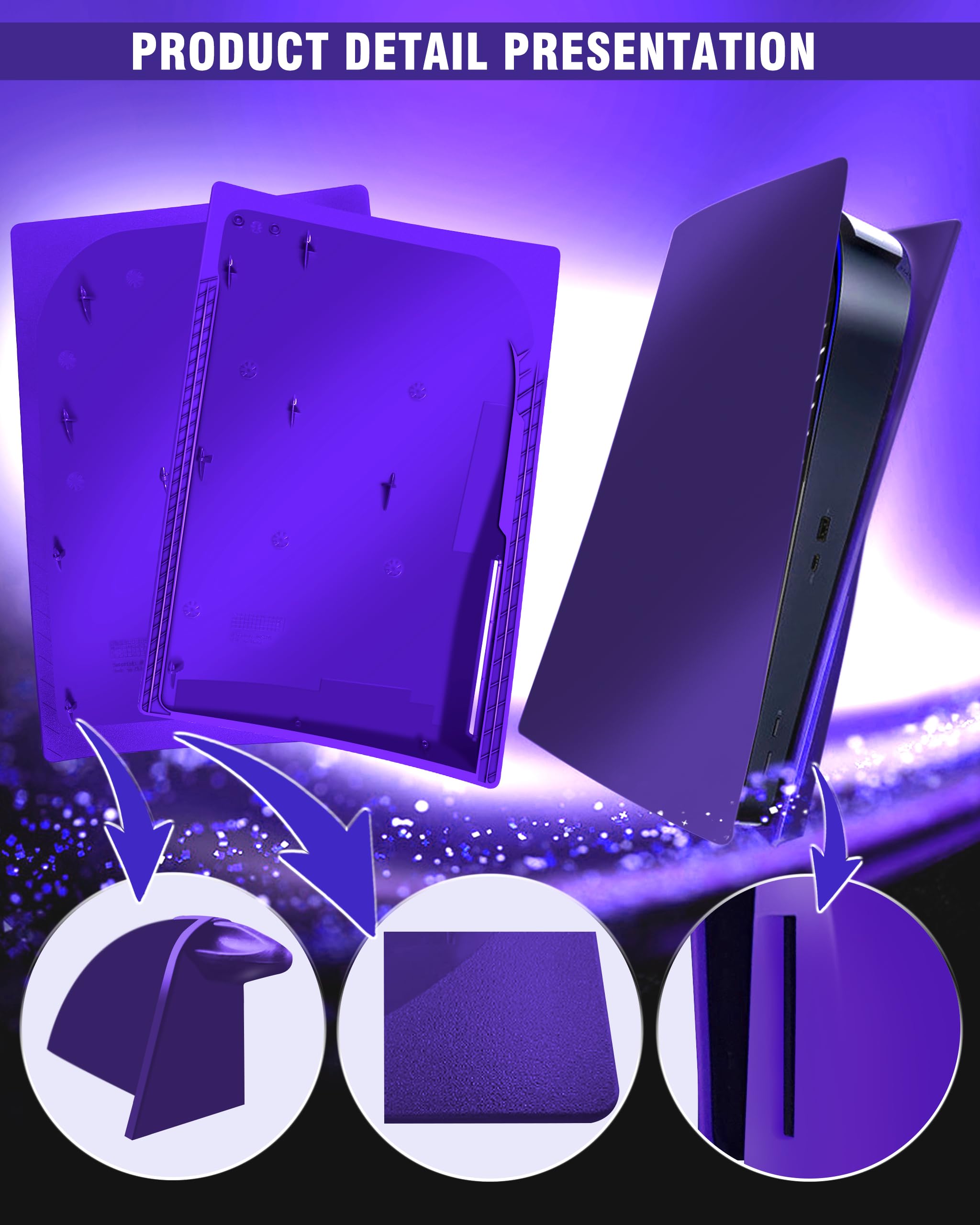 Joso Placa frontal para PS5 Disc Edition, reemplazo de funda antiarañazos, a prueba de polvo, cubierta para consola PS5 (CD-ROM), placas para accesorios PS5, fácil instalación