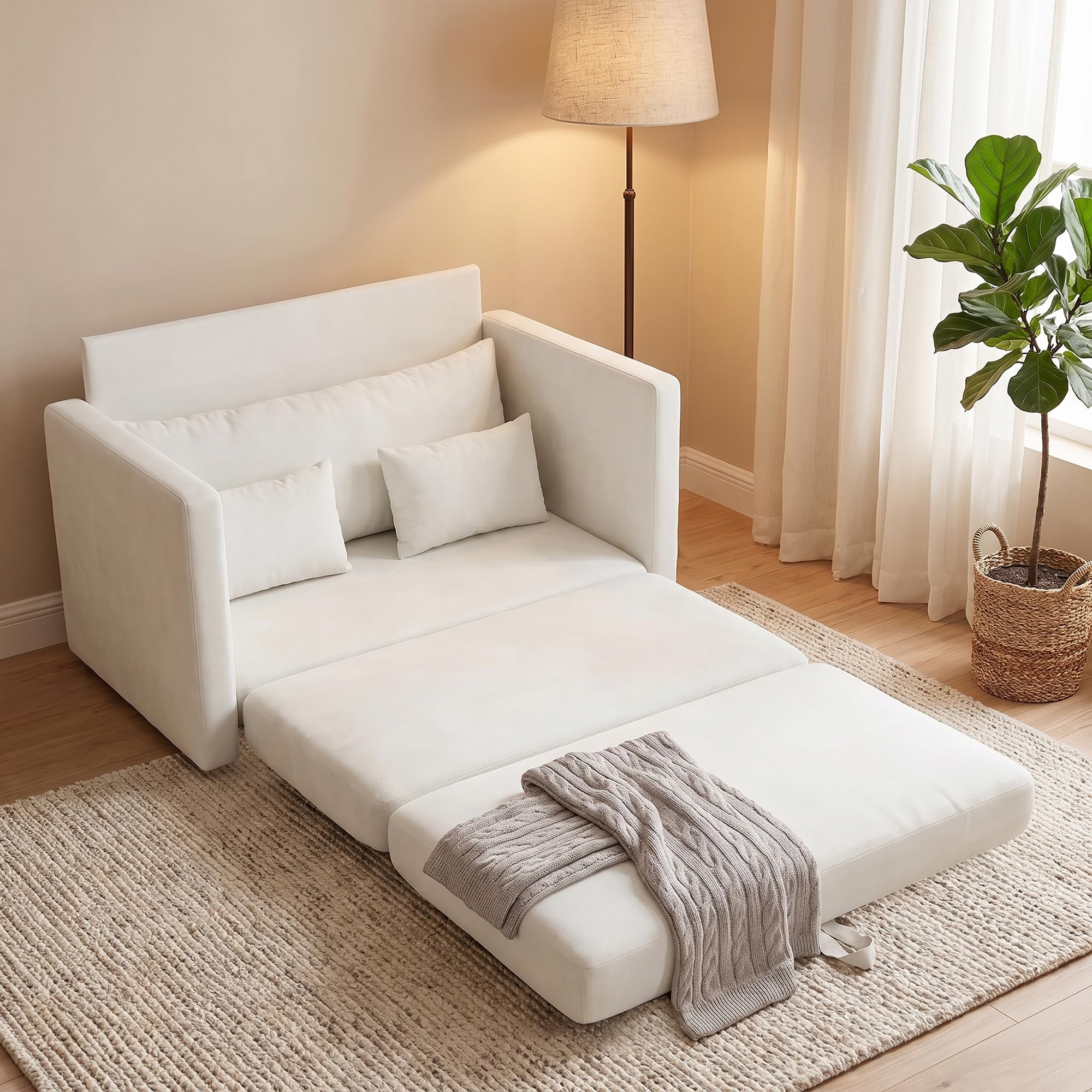 GRAVFORCE Schlafsofa 3-in-1 klappbares Bodensofa mit Kissen Beige