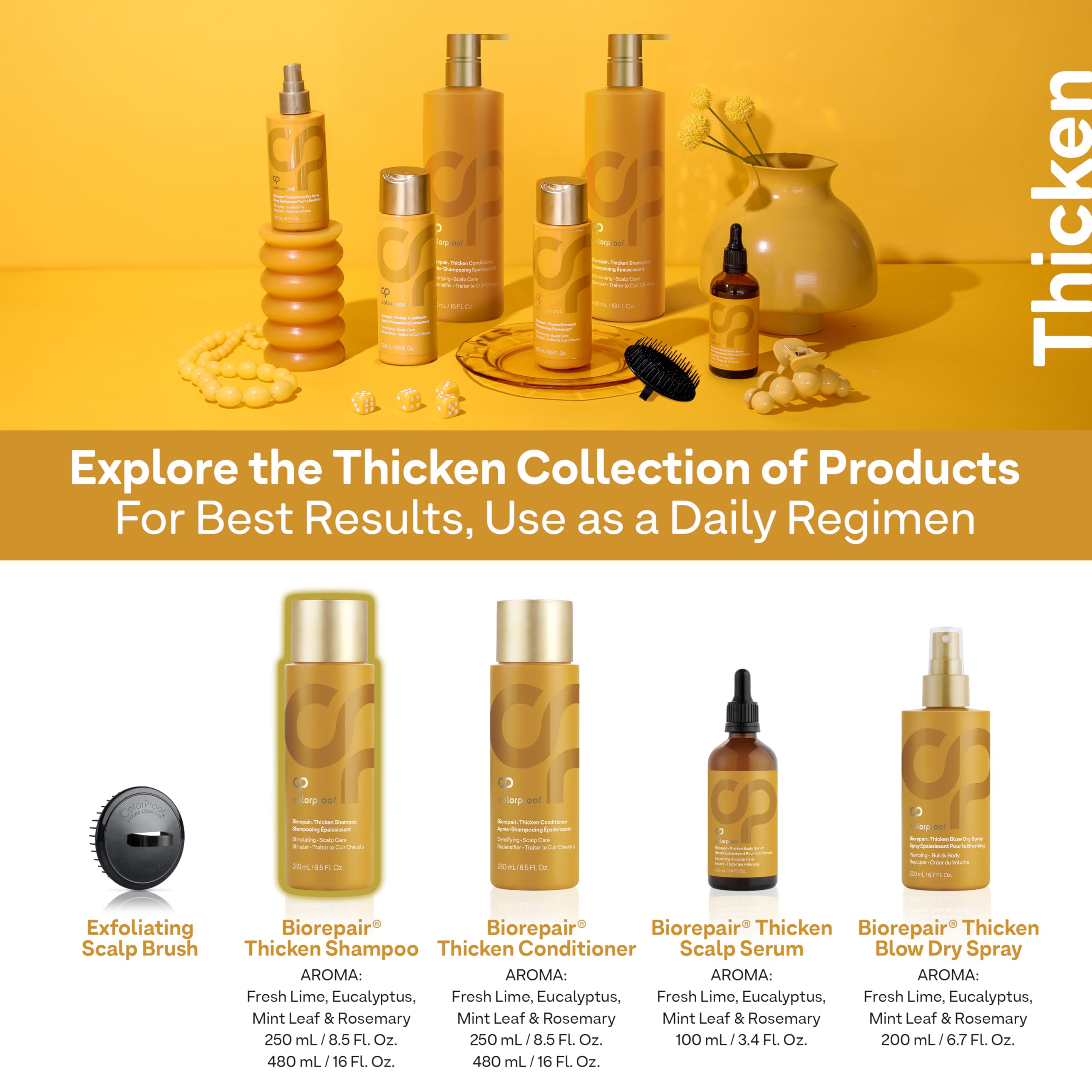 Colorproof Biorepair Thicken Shampoo for Thinning Color-Treated Hair, 8.5 Fl Oz