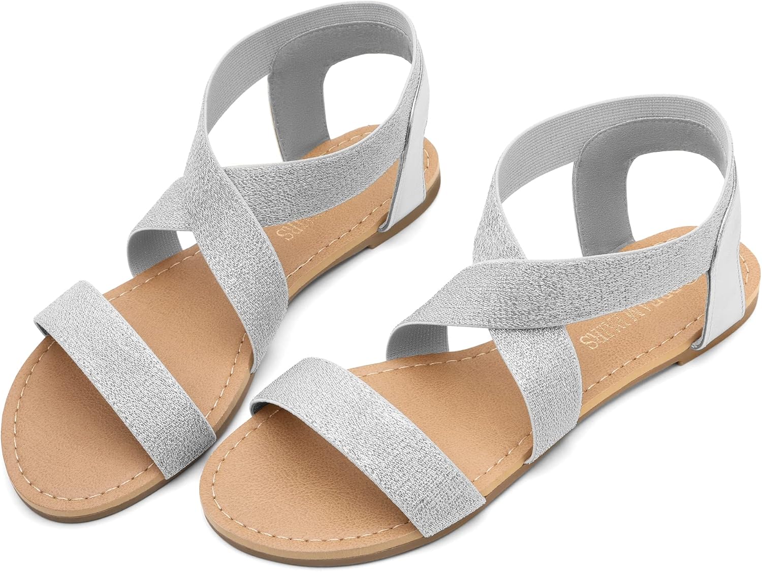 DREAM PAIRS Women's Elastic Ankle Strap Flat Sandals Summer Dressy Shoes Cute Strappy Gladiator Sandals - Image 3