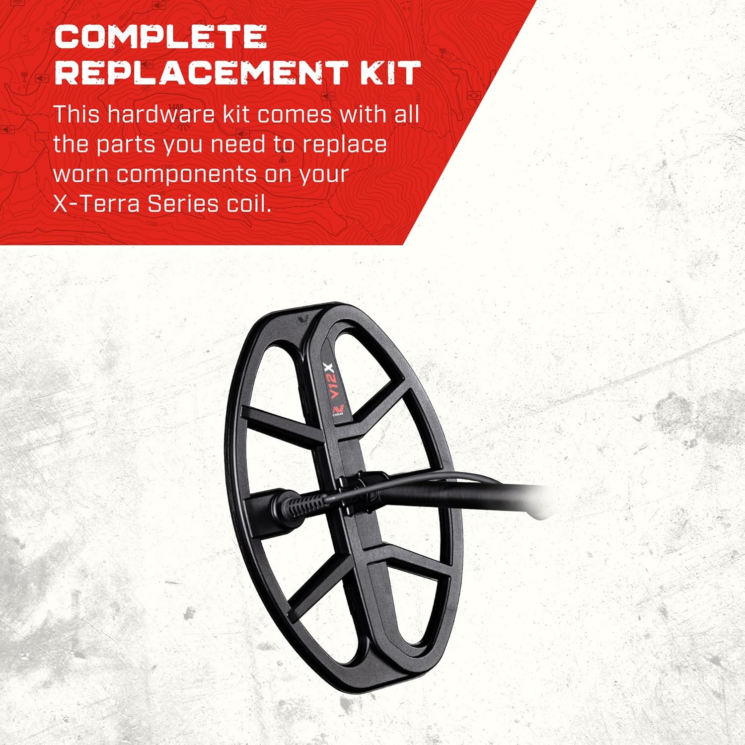 Minelab Coil Hardware Replacement Kit for X-Terra Metal Detector Series (Includes 4 Sets of Washers, Screws, Straps + 3 Nuts, 2 Spacers)