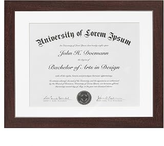 Americanflat 11x14 Diploma Frame with Shatter-Resistant Glass - Use as 8.5x11 Frame with Mat or Display 11x14 Documents Without Mat - Legacy Collection - Certificate Frames for Wall - Mahogany