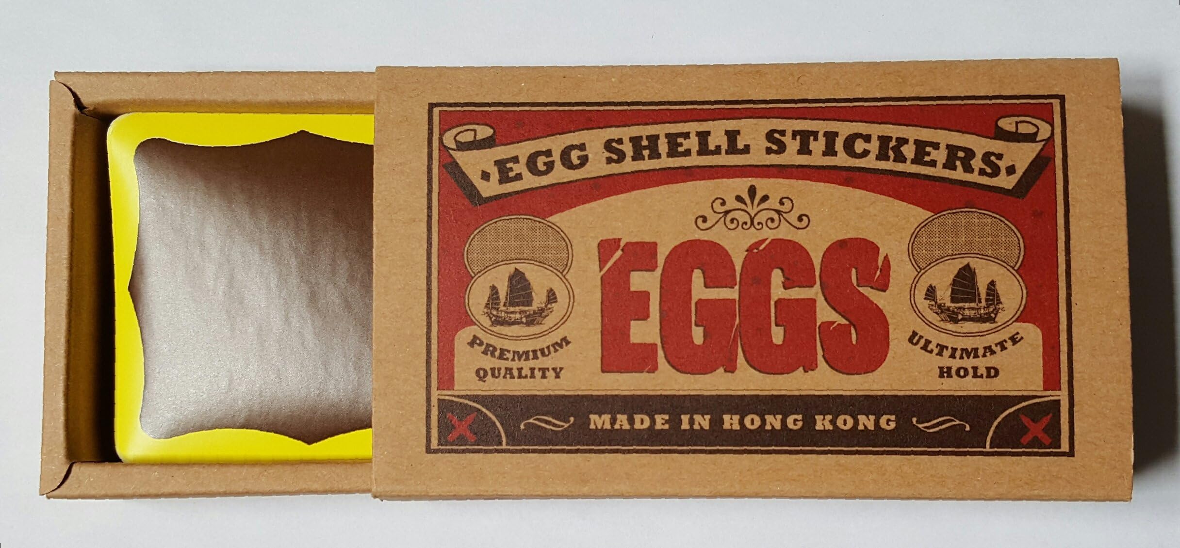 Egg Shell Stickers Graffiti Label Stickers - 80 Pack - Wavy Brown Border