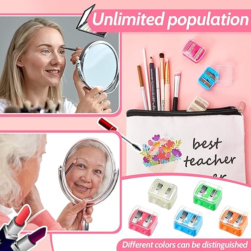 Miniatura 6 de Paquete de 5 sacapuntas de maquillaje, delineador de labios de plástico, delineador de ojos, herramientas manuales cosméticas para delineador de