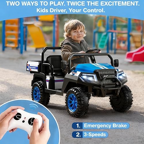 Miniatura 4 de R8 Apex - Juguetes de paseo de 24 V para niños grandes, auto 4WD con control remoto, auto eléctrico UTV de 2 plazas, cama de maletero de camioneta,