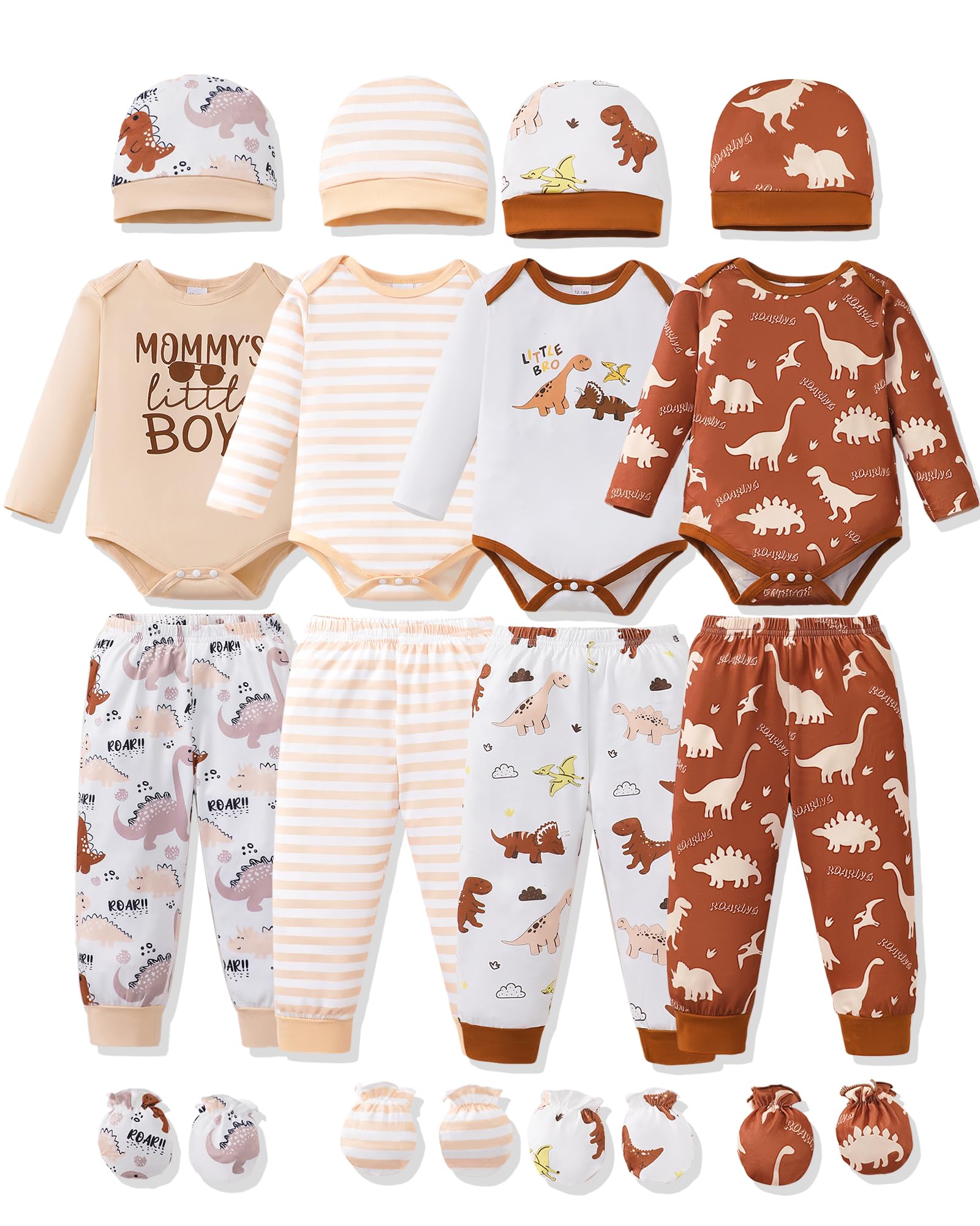 NZRVAWS Newborn Baby Boy Girl Clothes Unisex Preemie Infant Must Have Pants Set Outfits 0-18 Months 20 Pcs Essentials Gift