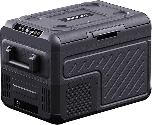 PHILIPS TB7101 - Refrigerador de 12 voltios, refrigerador de coche de doble zona de 39 cuartos de galón, enfriador eléctrico con 1224 V CC,
