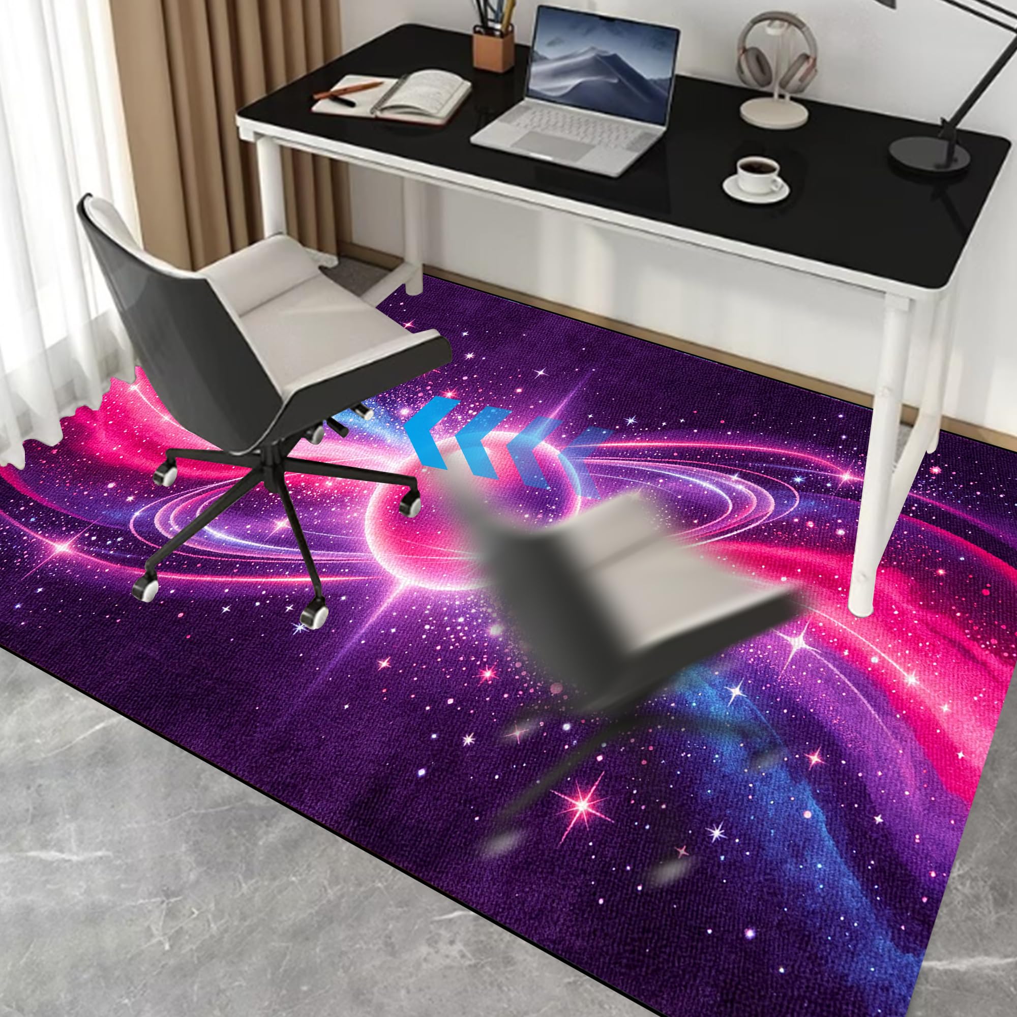 Mata pod fotel gamingowy na podłogę z twardego drewna, antypoślizgowa mata podłogowa do domowego biura, pokoju gier, mata na krzesło biurowe, dywan ochraniacz podłogi, 80 x 110 cm